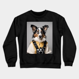 Bad AI photographer dog | Border Collie Crewneck Sweatshirt